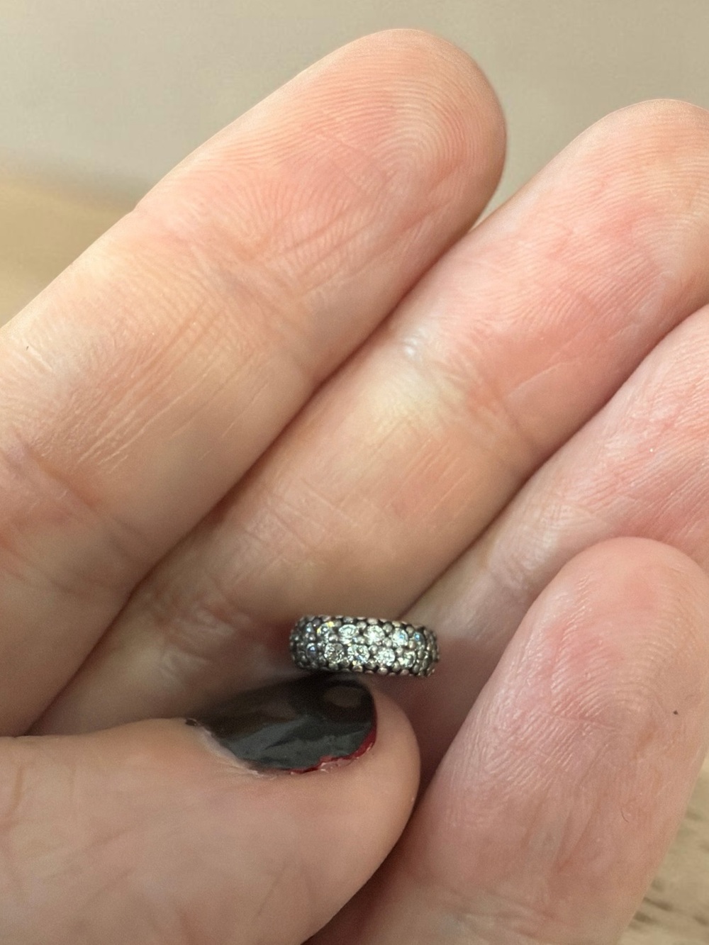 RETIRED! PANDORA “Inspiration Within” Silver Pave Spacer Charm 791359CZ S925 ALE